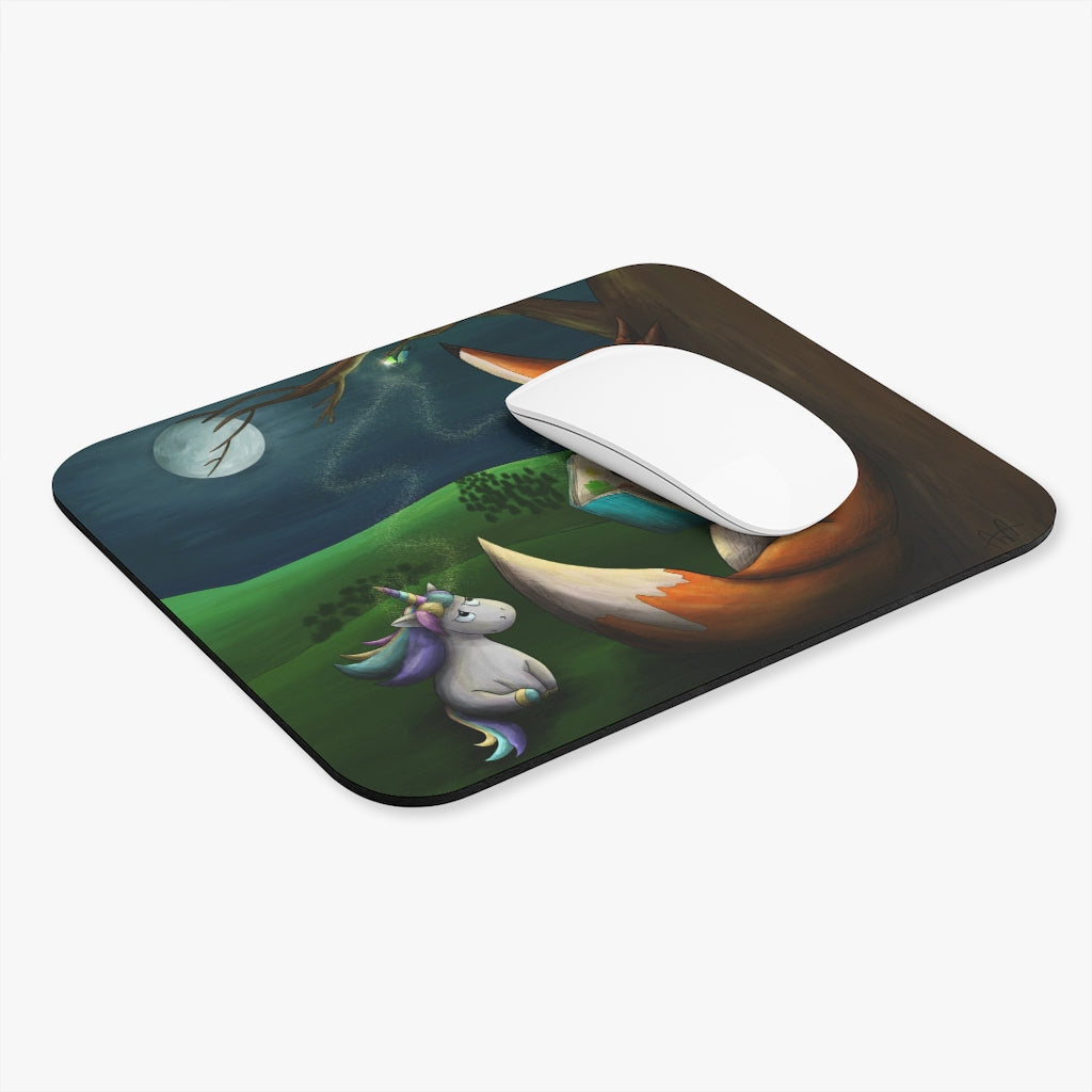 Fox and Unicorn Mouse Pad