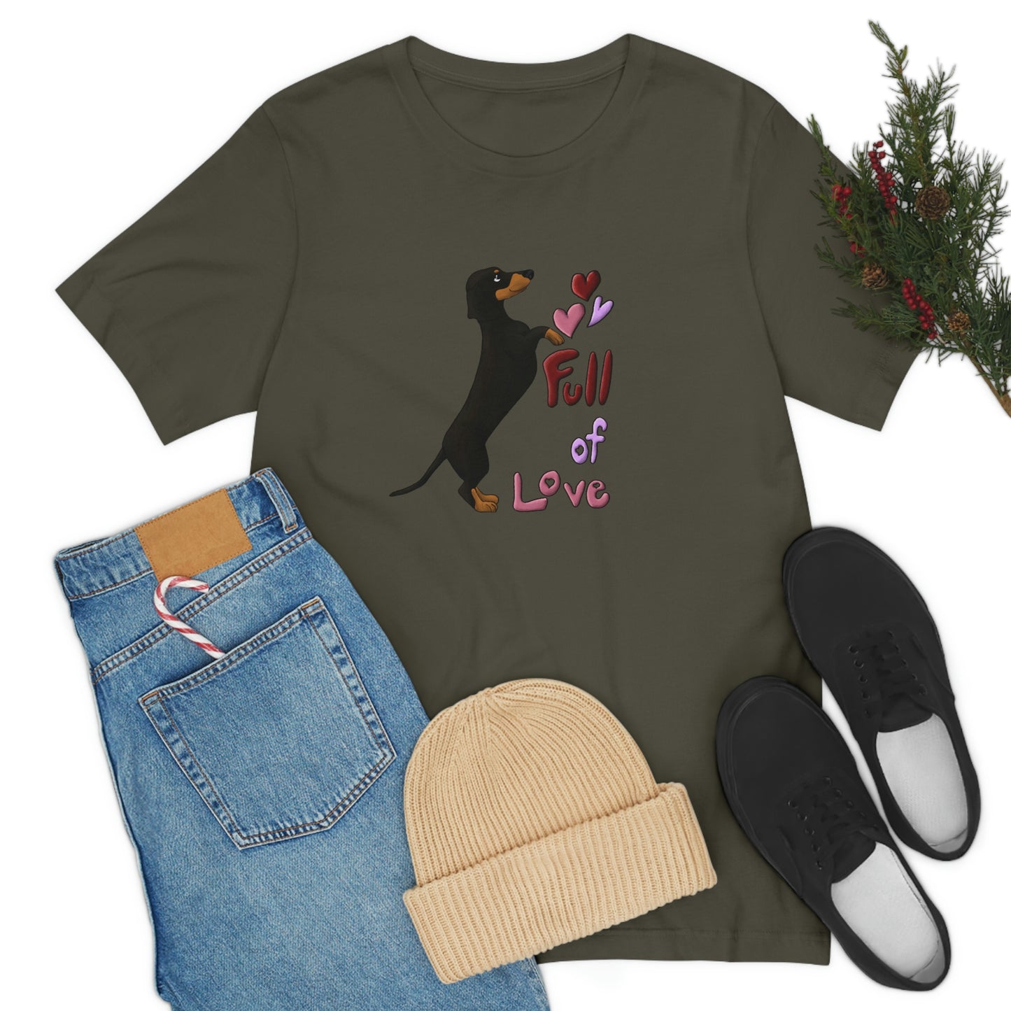 Full Of Love Dachshund 5 Unisex Jersey Short Sleeve Tee