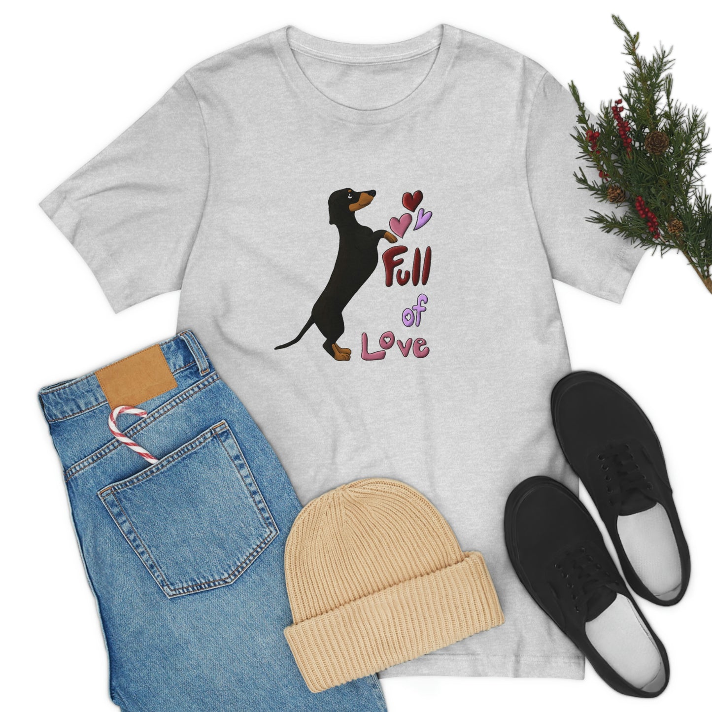 Full Of Love Dachshund 5 Unisex Jersey Short Sleeve Tee