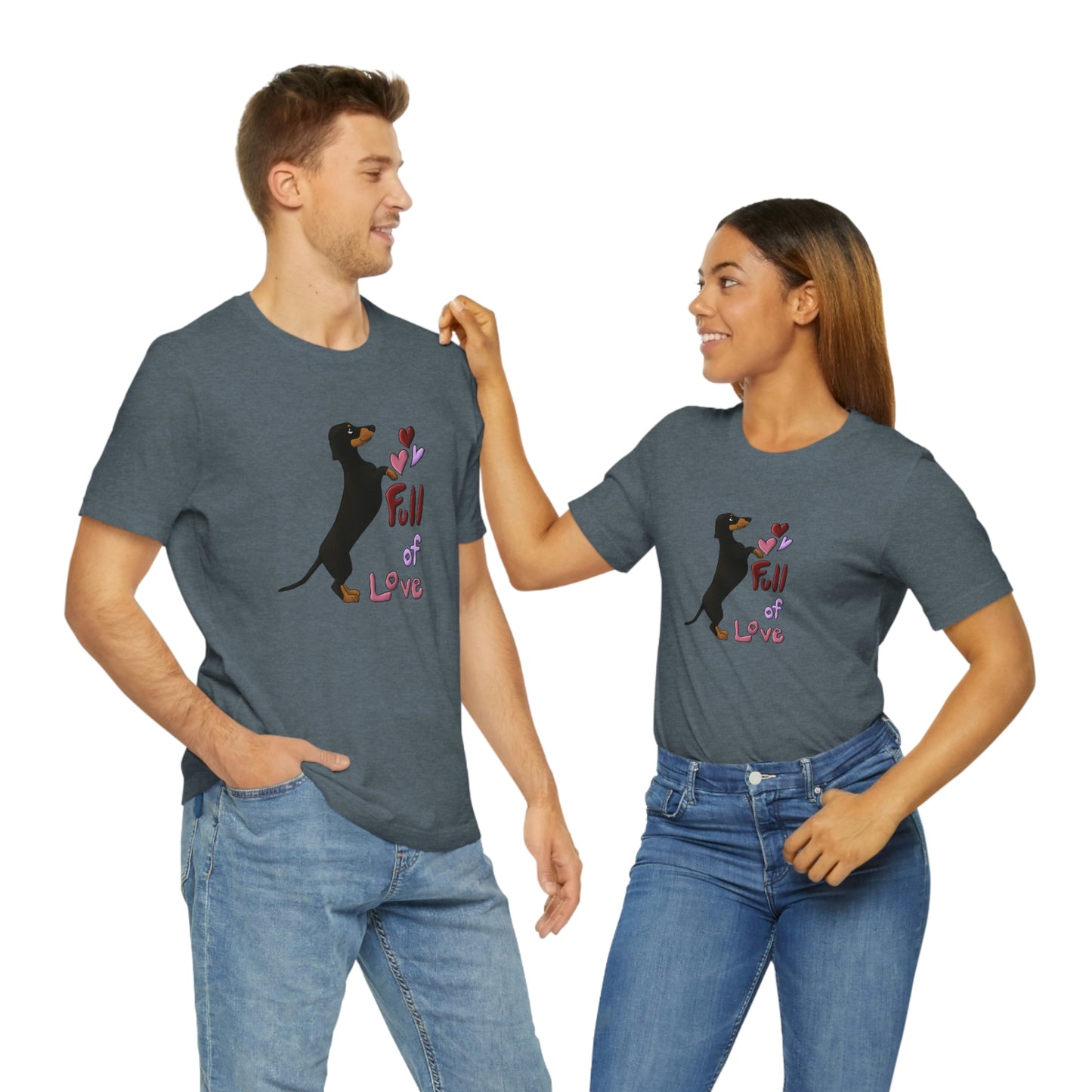 Full Of Love Dachshund 5 Unisex Jersey Short Sleeve Tee