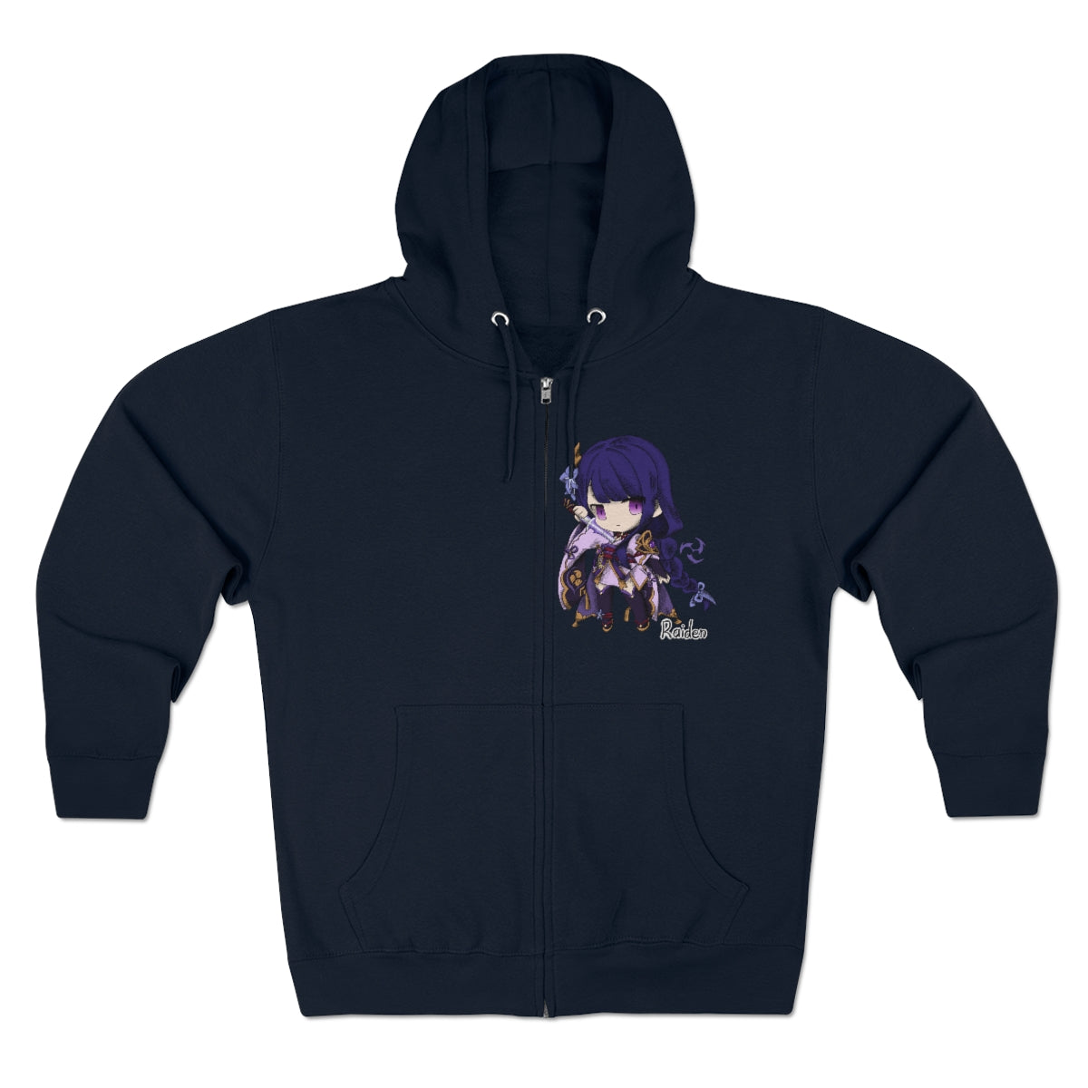 RAIDEN Genshin Impact Unisex Premium Full Zip Hoodie