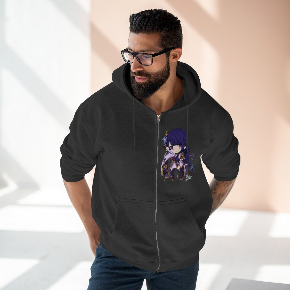 RAIDEN Genshin Impact Unisex Premium Full Zip Hoodie