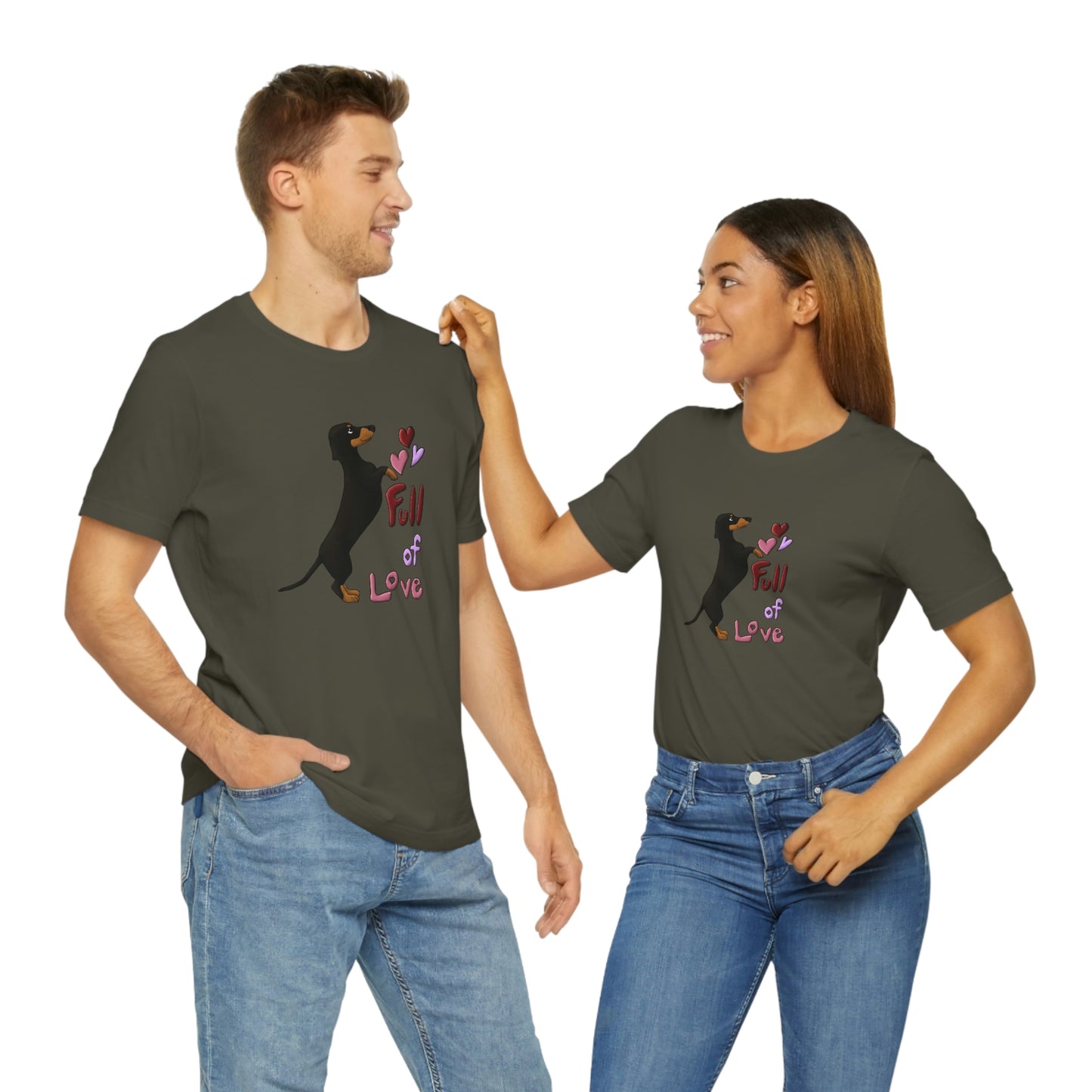 Full Of Love Dachshund 5 Unisex Jersey Short Sleeve Tee