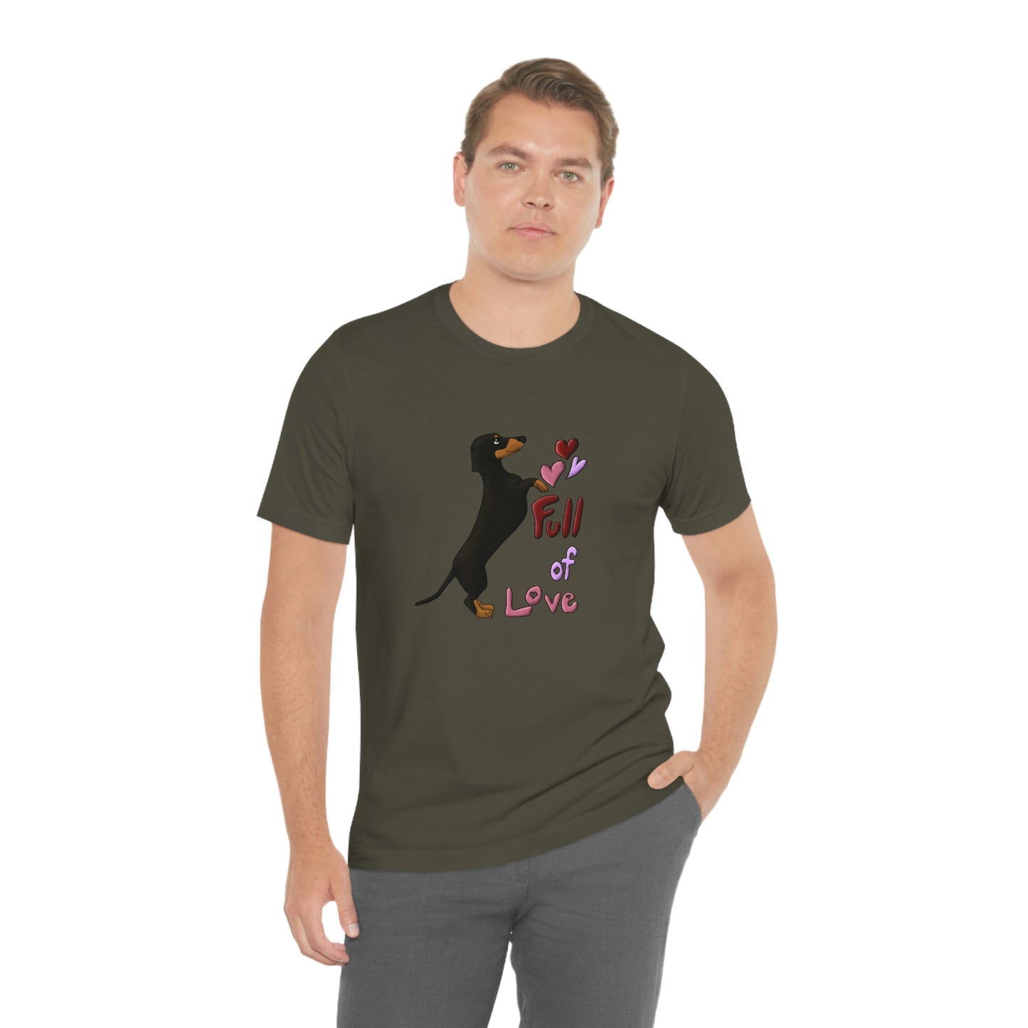 Full Of Love Dachshund 5 Unisex Jersey Short Sleeve Tee