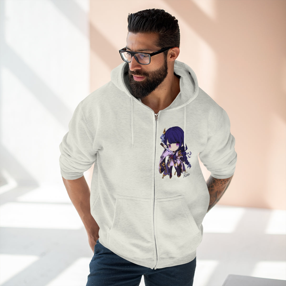 RAIDEN Genshin Impact Unisex Premium Full Zip Hoodie