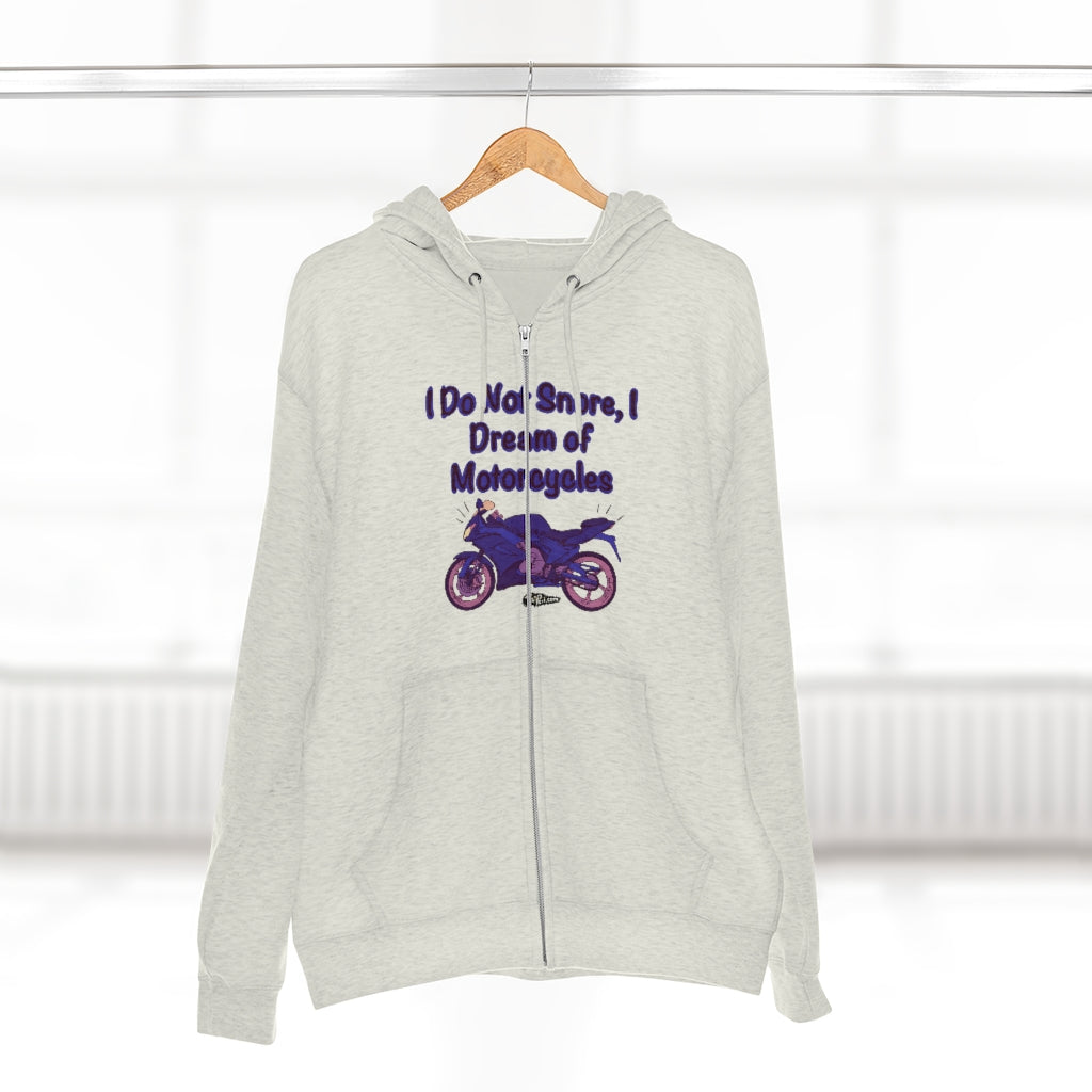 Dream of Motorcycles Purple Full Zip Hoodie