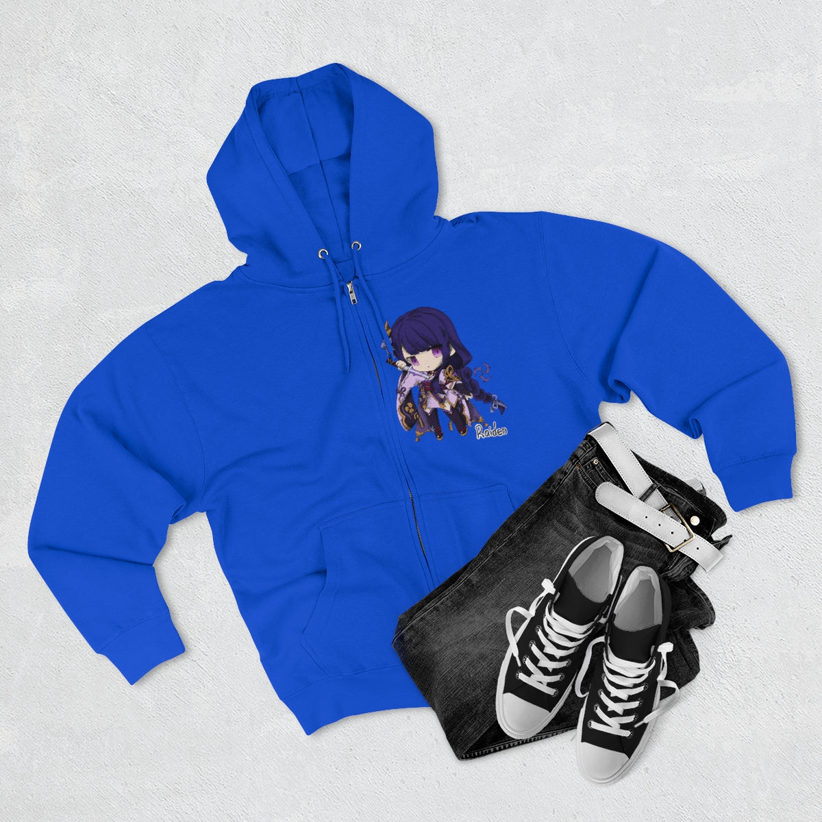 RAIDEN Genshin Impact Unisex Premium Full Zip Hoodie