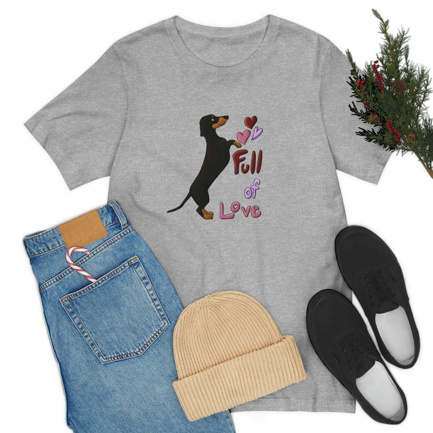 Full Of Love Dachshund 5 Unisex Jersey Short Sleeve Tee