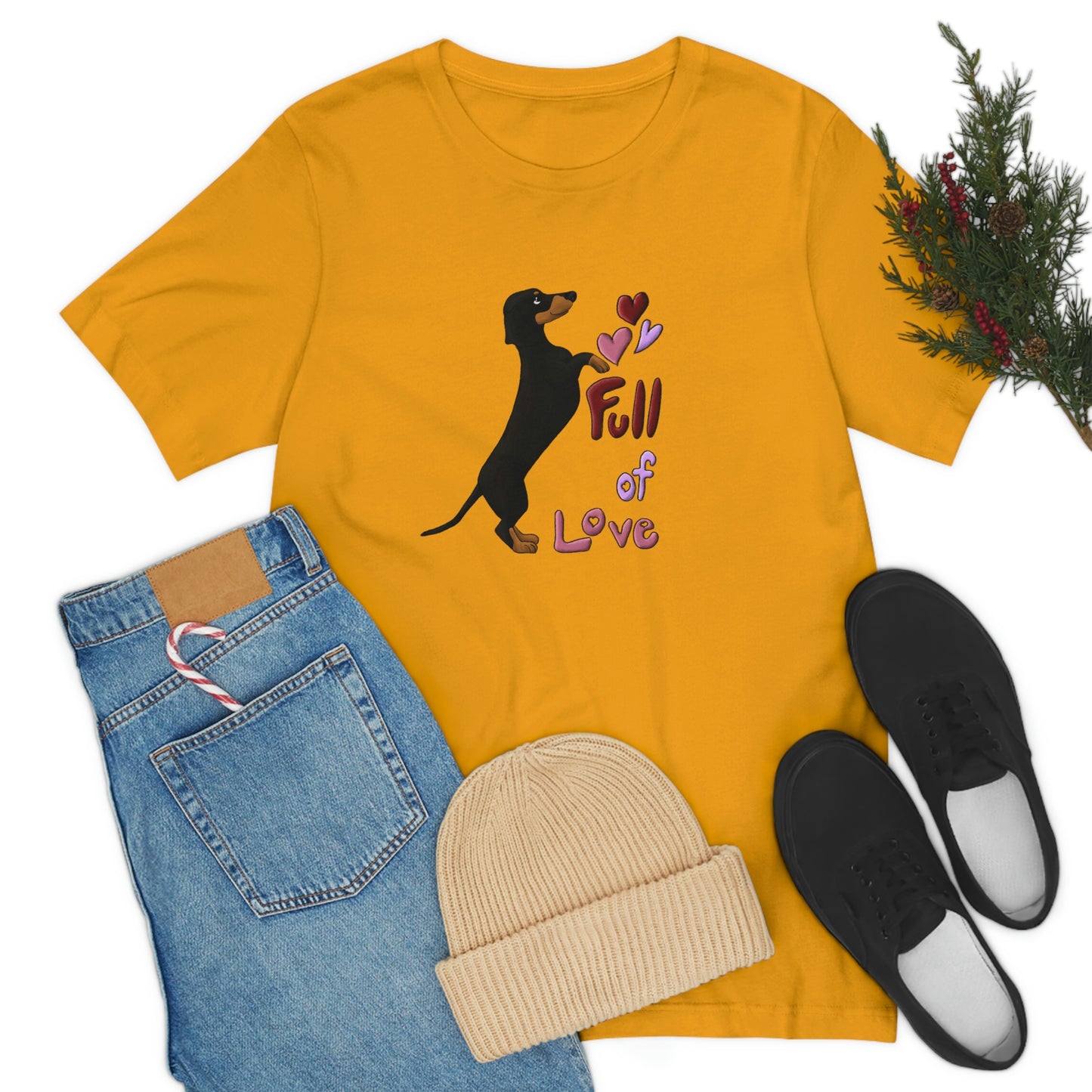 Full Of Love Dachshund 5 Unisex Jersey Short Sleeve Tee