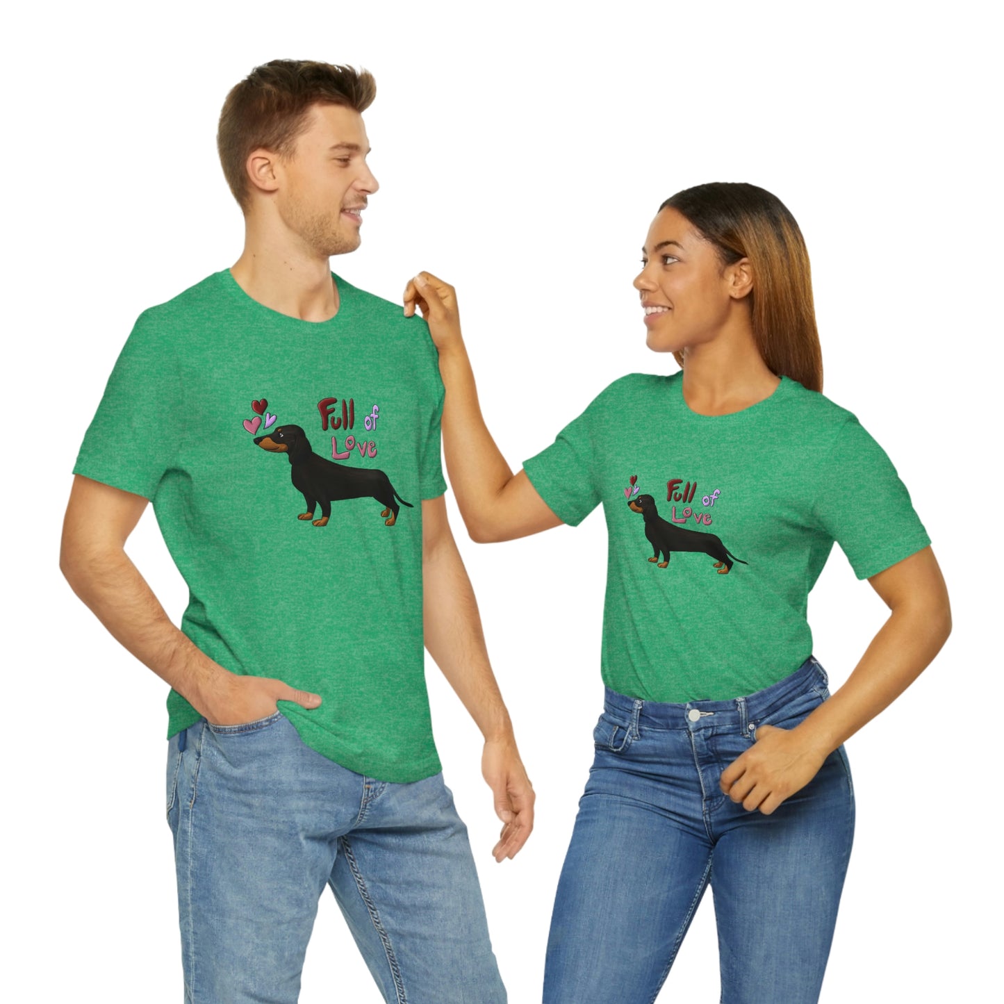 Full Of Love Dachshund 4 Unisex Jersey Short Sleeve Tee