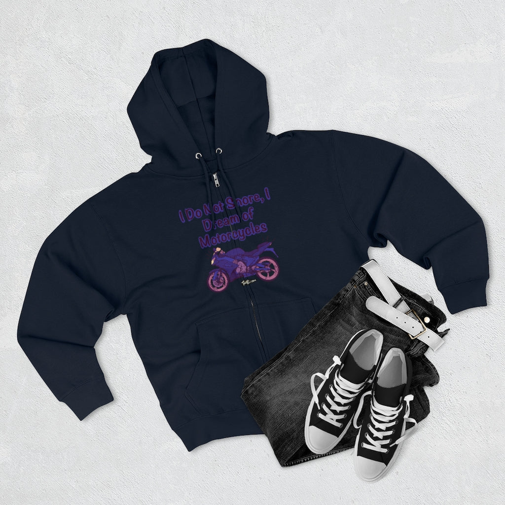 Dream of Motorcycles Purple Full Zip Hoodie