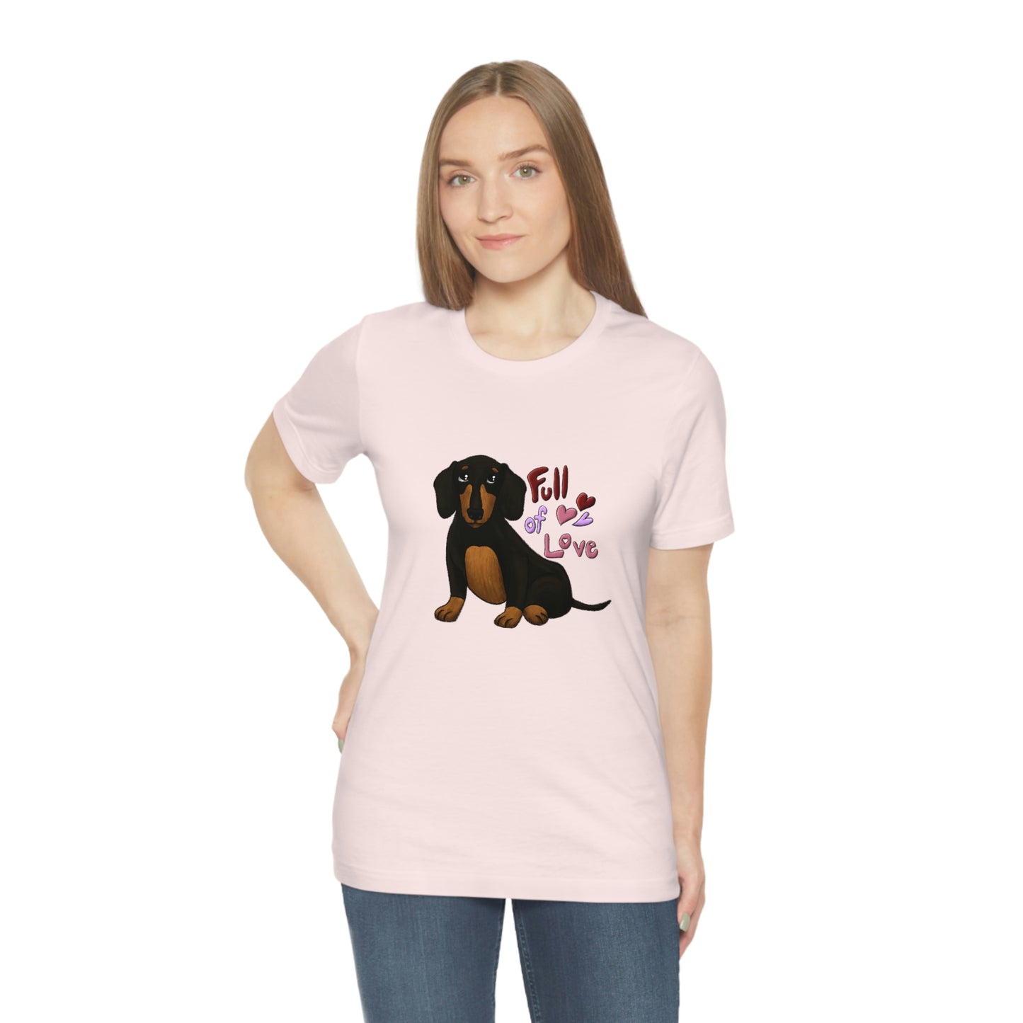 Full Of Love Dachshund 1 Unisex Jersey Short Sleeve Tee