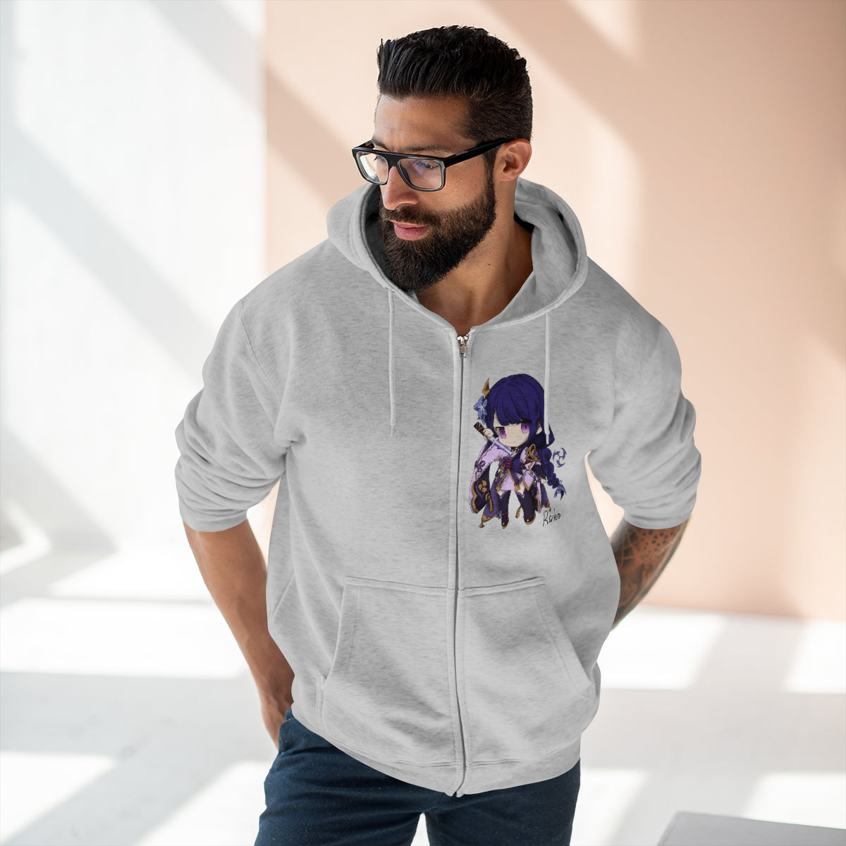 RAIDEN Genshin Impact Unisex Premium Full Zip Hoodie