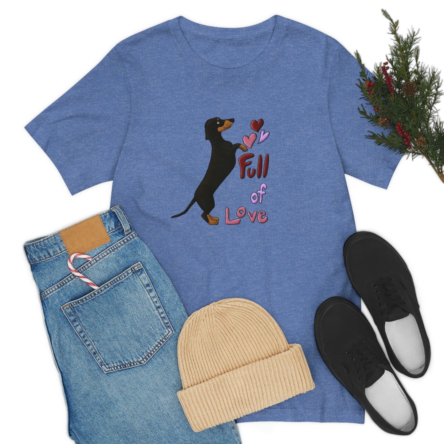 Full Of Love Dachshund 5 Unisex Jersey Short Sleeve Tee