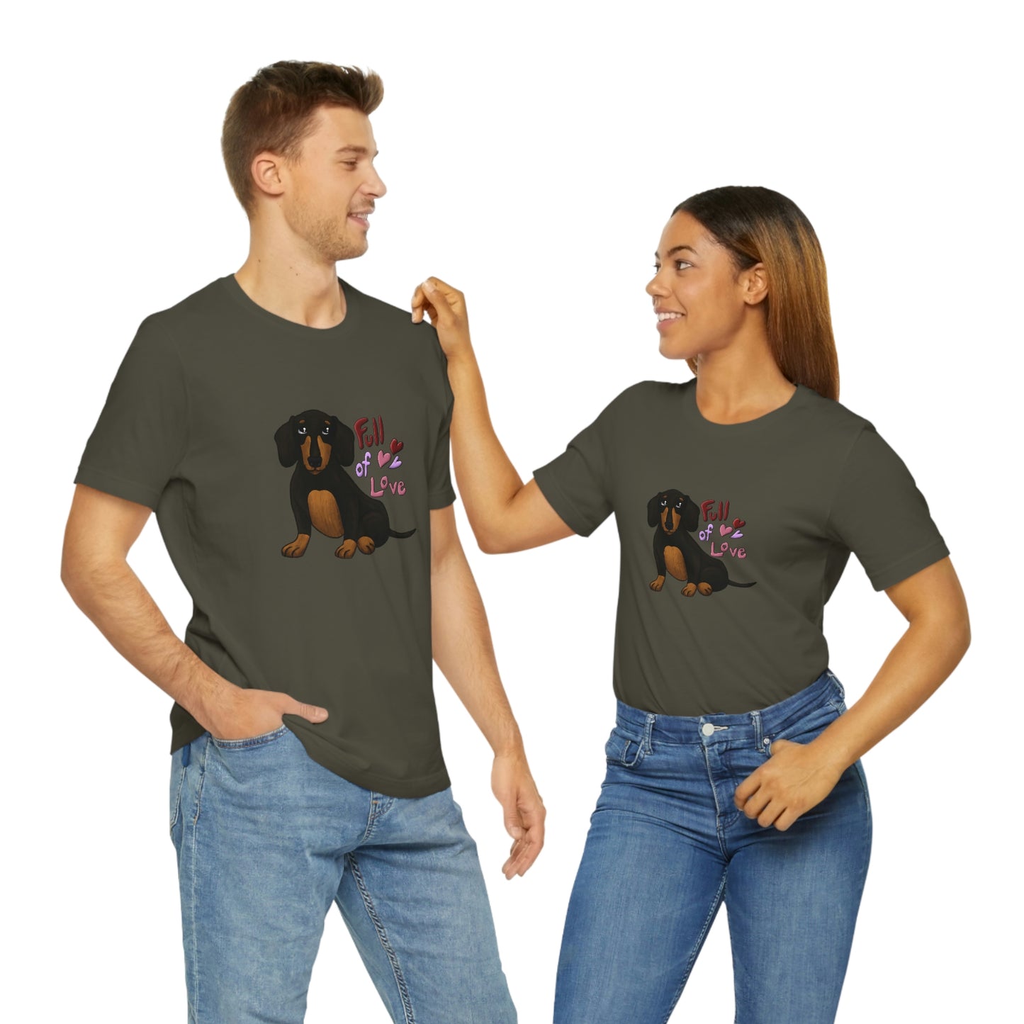 Full Of Love Dachshund 1 Unisex Jersey Short Sleeve Tee