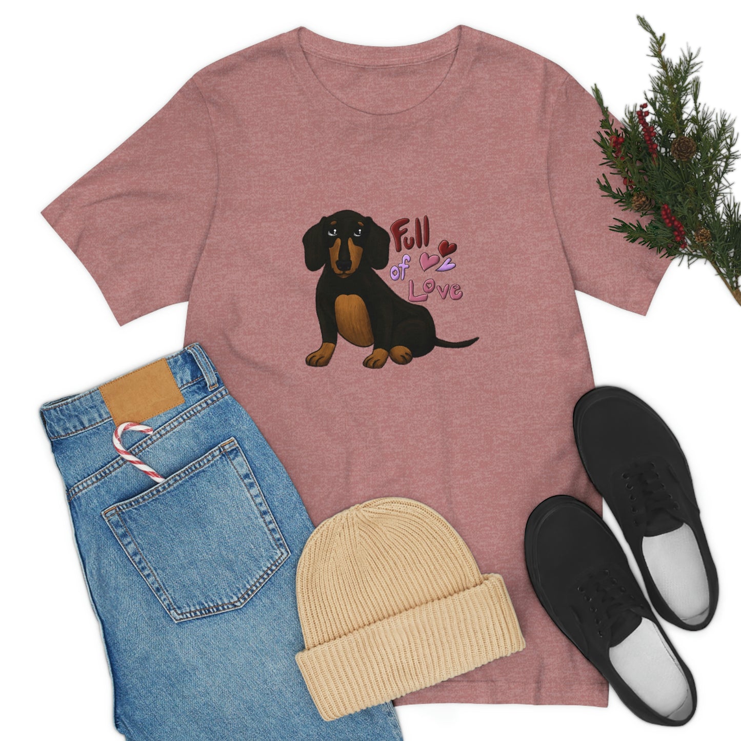 Full Of Love Dachshund 1 Unisex Jersey Short Sleeve Tee