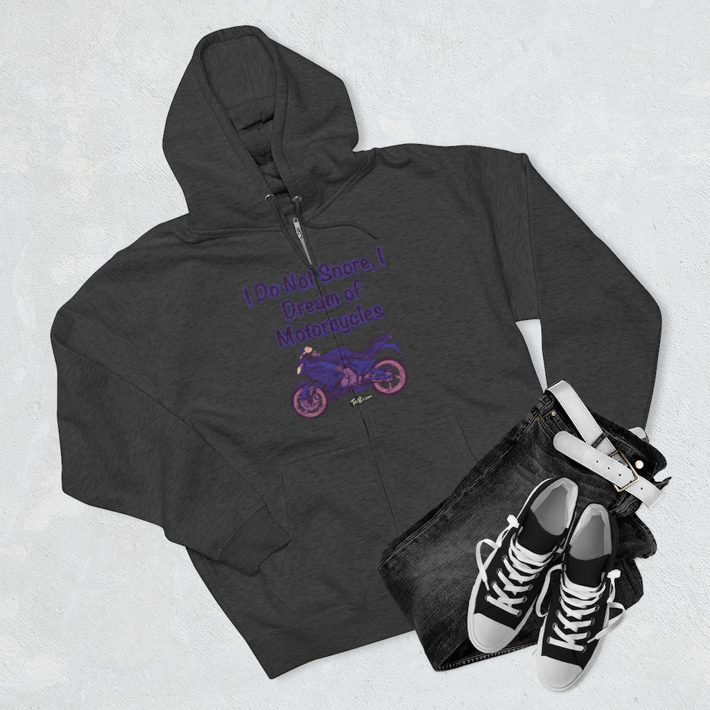 Dream of Motorcycles Purple Full Zip Hoodie