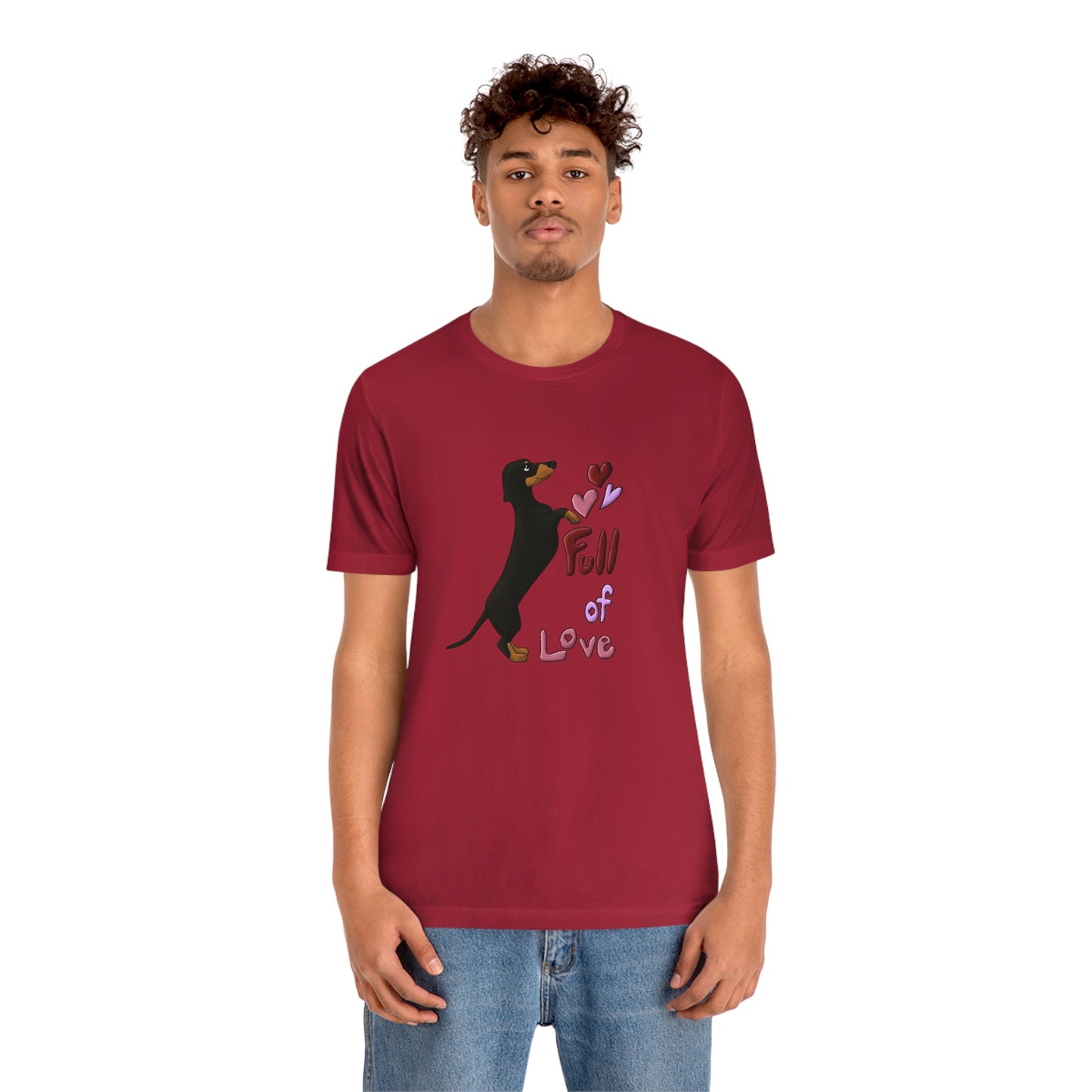 Full Of Love Dachshund 5 Unisex Jersey Short Sleeve Tee