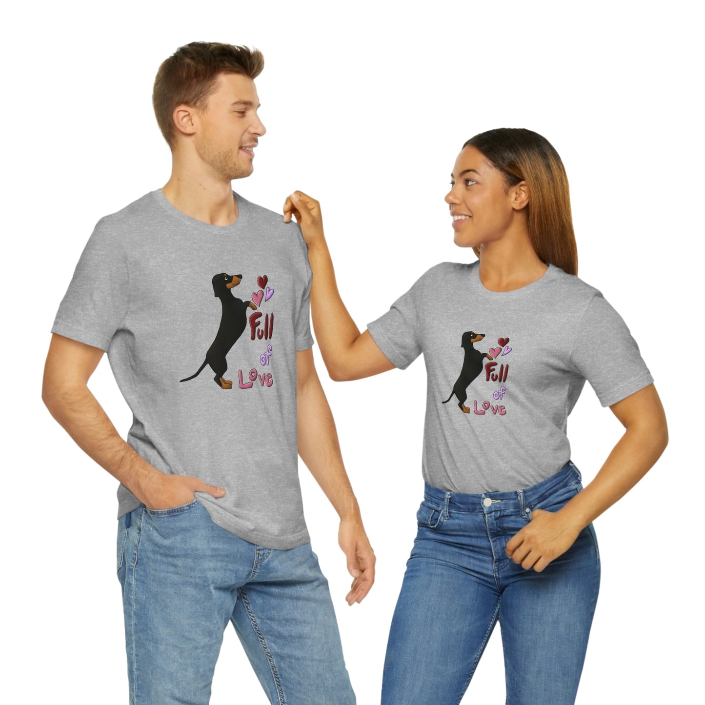 Full Of Love Dachshund 5 Unisex Jersey Short Sleeve Tee