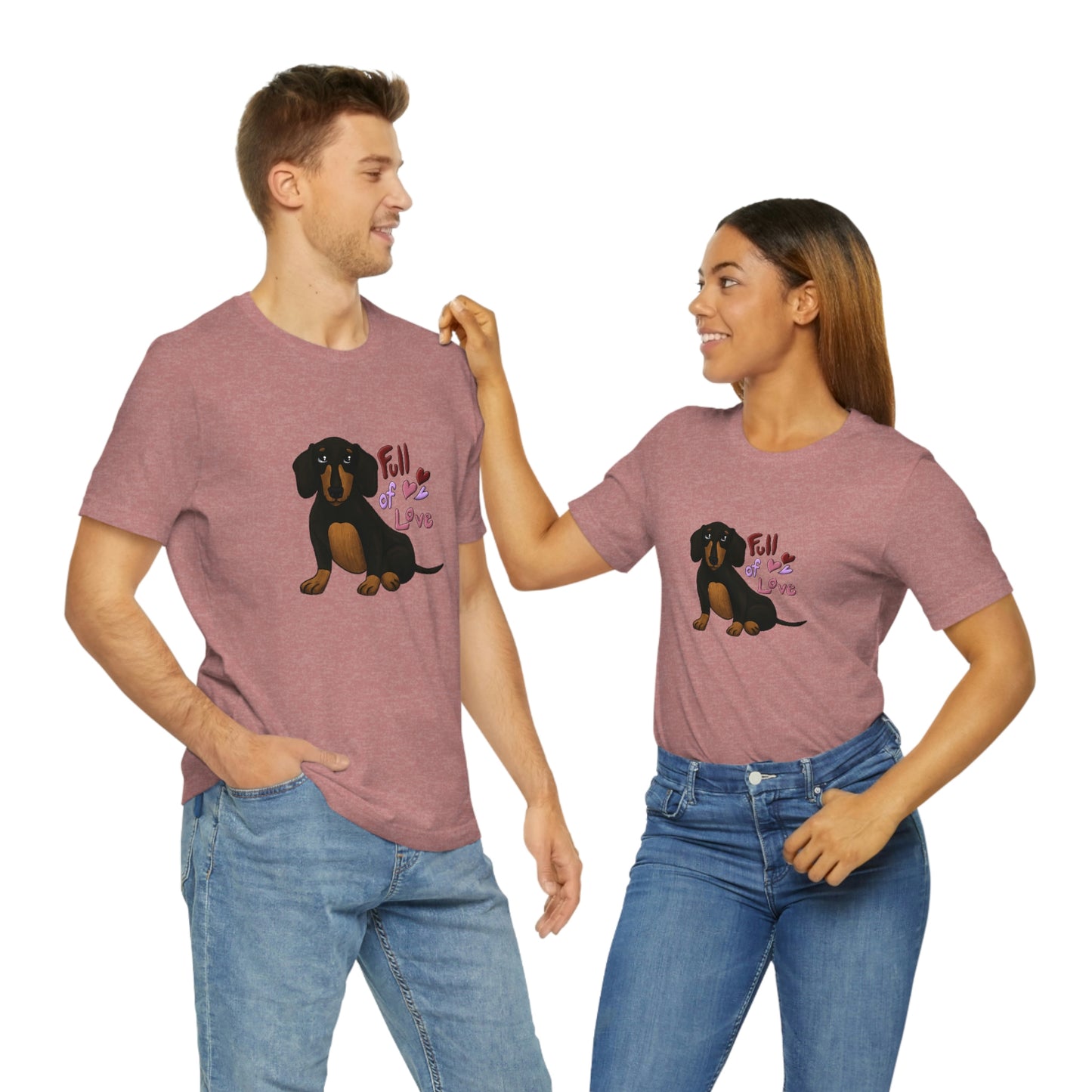 Full Of Love Dachshund 1 Unisex Jersey Short Sleeve Tee