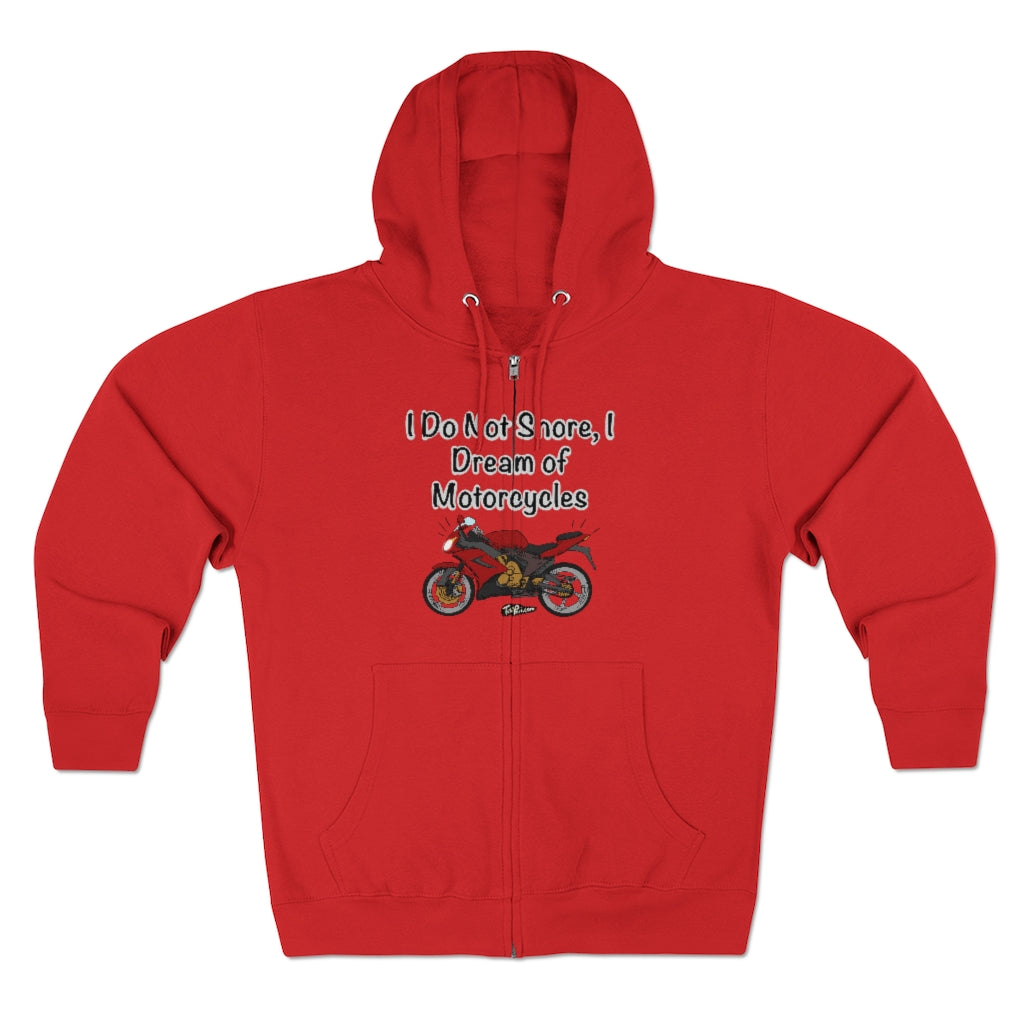 Dream of Red Motorcycles Full Zip Hoodie