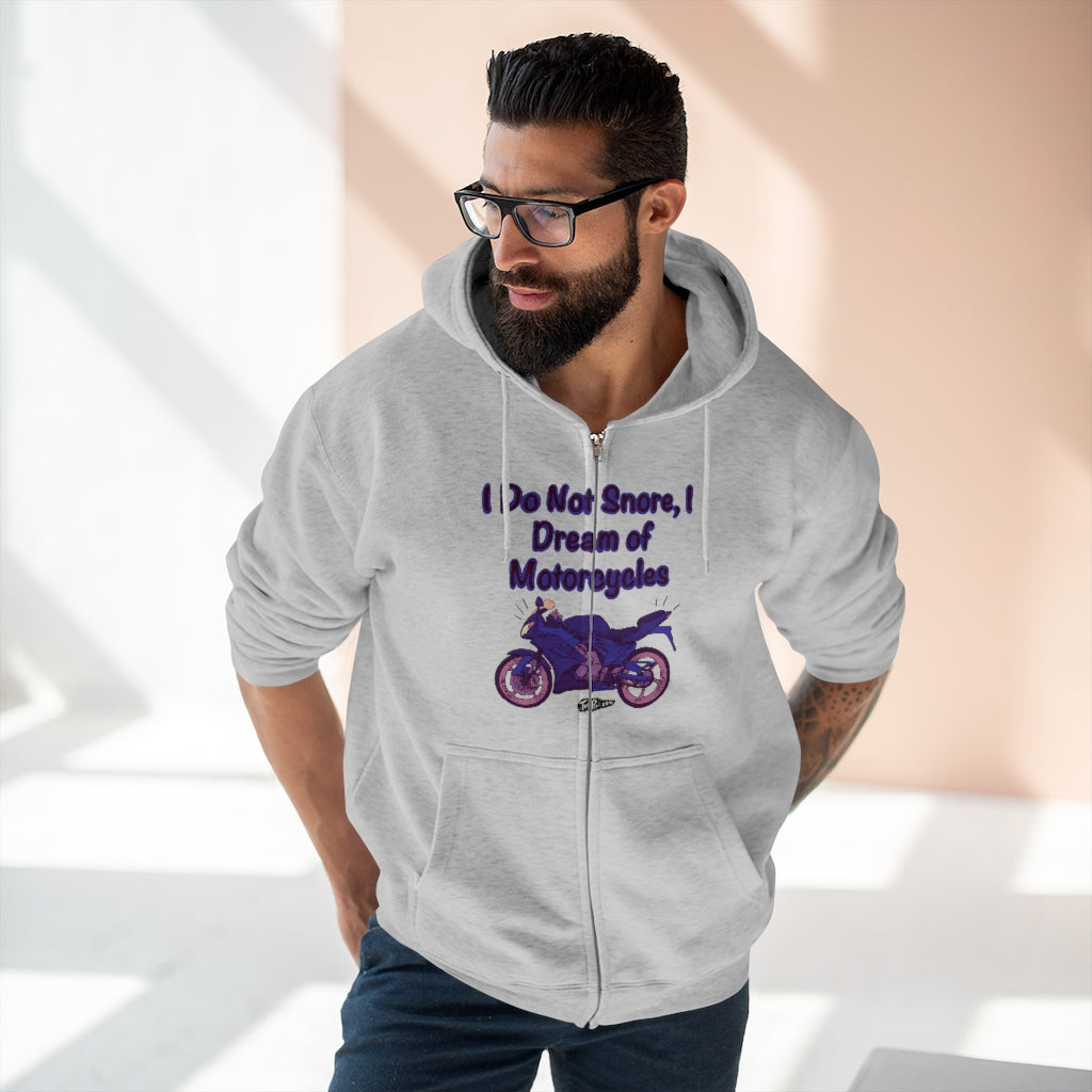 Dream of Motorcycles Purple Full Zip Hoodie