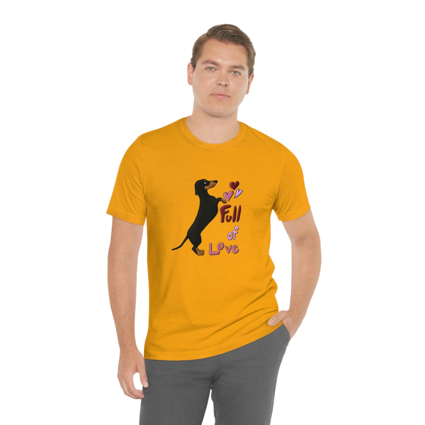 Full Of Love Dachshund 5 Unisex Jersey Short Sleeve Tee