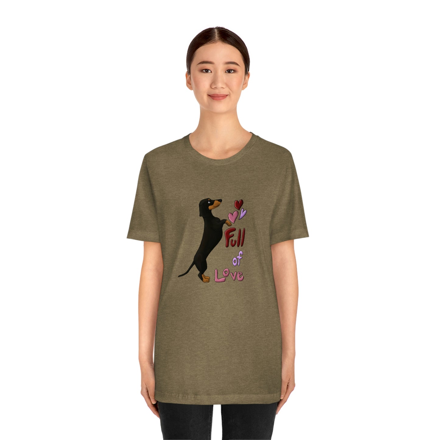 Full Of Love Dachshund 5 Unisex Jersey Short Sleeve Tee