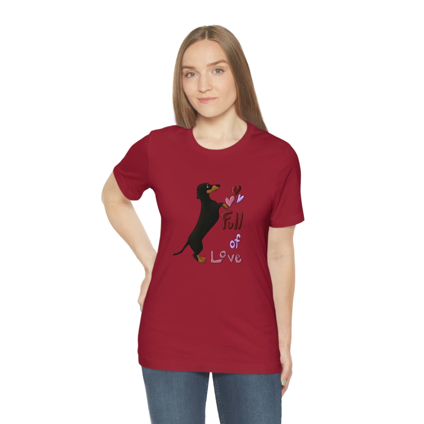 Full Of Love Dachshund 5 Unisex Jersey Short Sleeve Tee