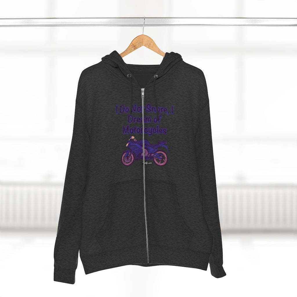 Dream of Motorcycles Purple Full Zip Hoodie